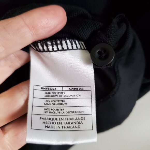 NIKE Golf FitDry Polo Shirt Top Engineered Mesh Fabric Black White Men's Medium - Picture 10 of 13